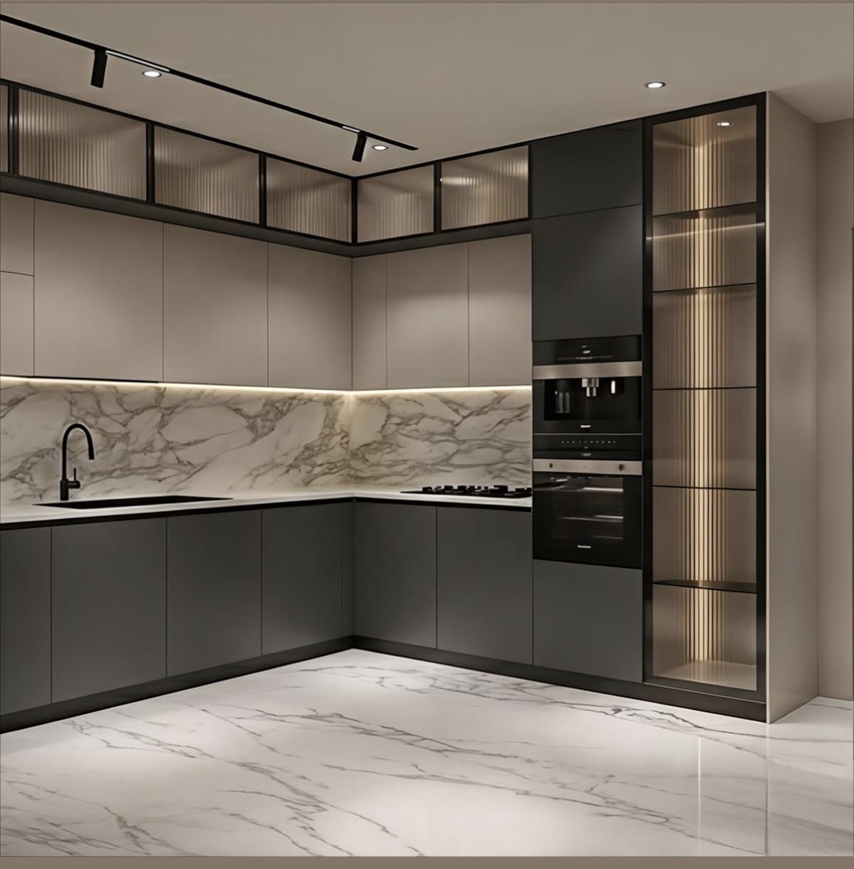 تفصيل مطابخ مودرن الرياض مع استغلال مثالي للمساحات الكبيرة والصغيرة